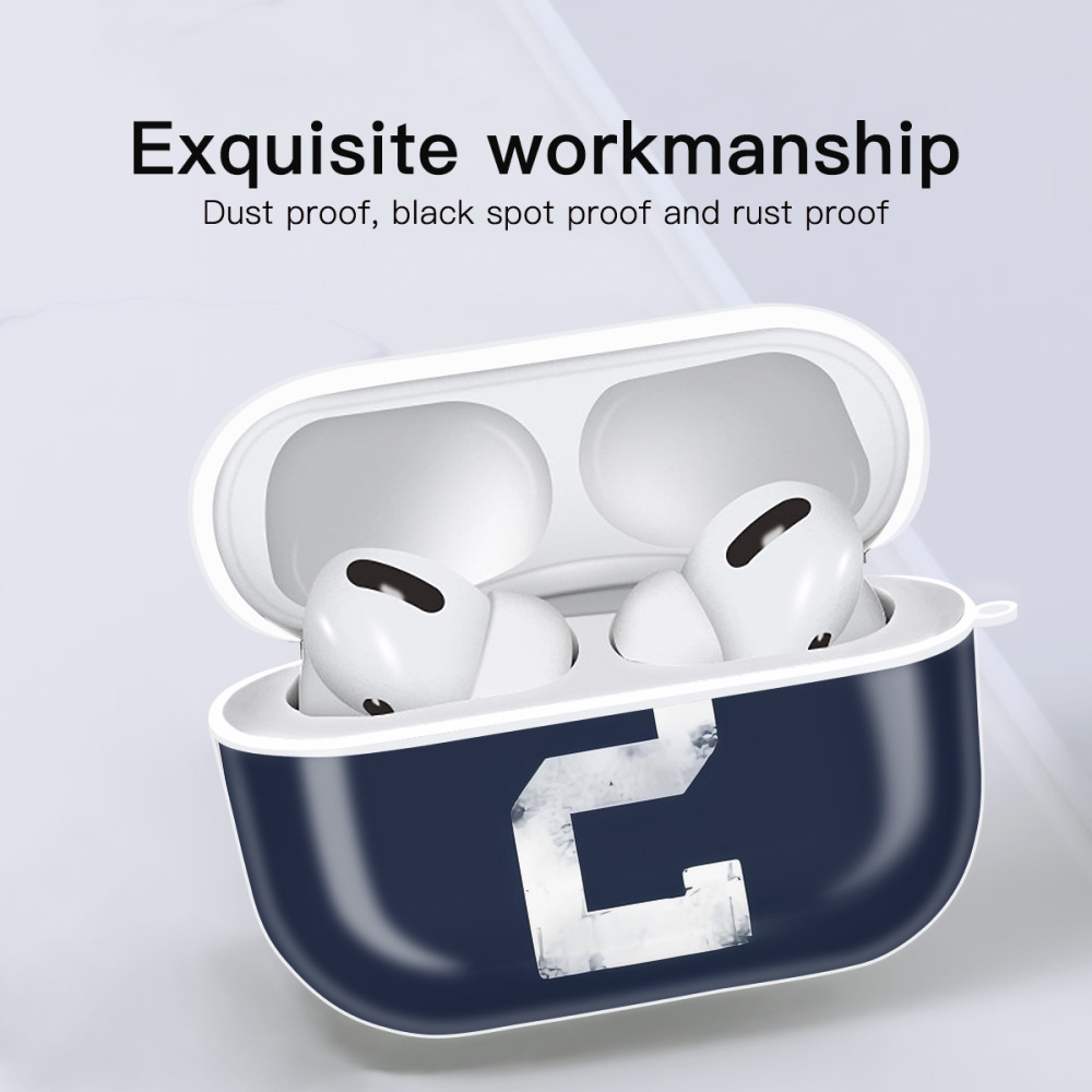 Derek Jeter 25 AirPods Pro Hard Case White With Keychain, Durable Flexible PC, Precise Cutouts, Anti-Fingerprint, Yellowing & Scratch Resistant, Full Protection, Washable