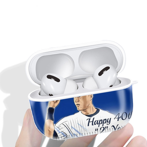 Derek Jeter 69 AirPods Pro Hard Case White With Keychain, Durable Flexible PC, Precise Cutouts, Anti-Fingerprint, Yellowing & Scratch Resistant, Full Protection, Washable