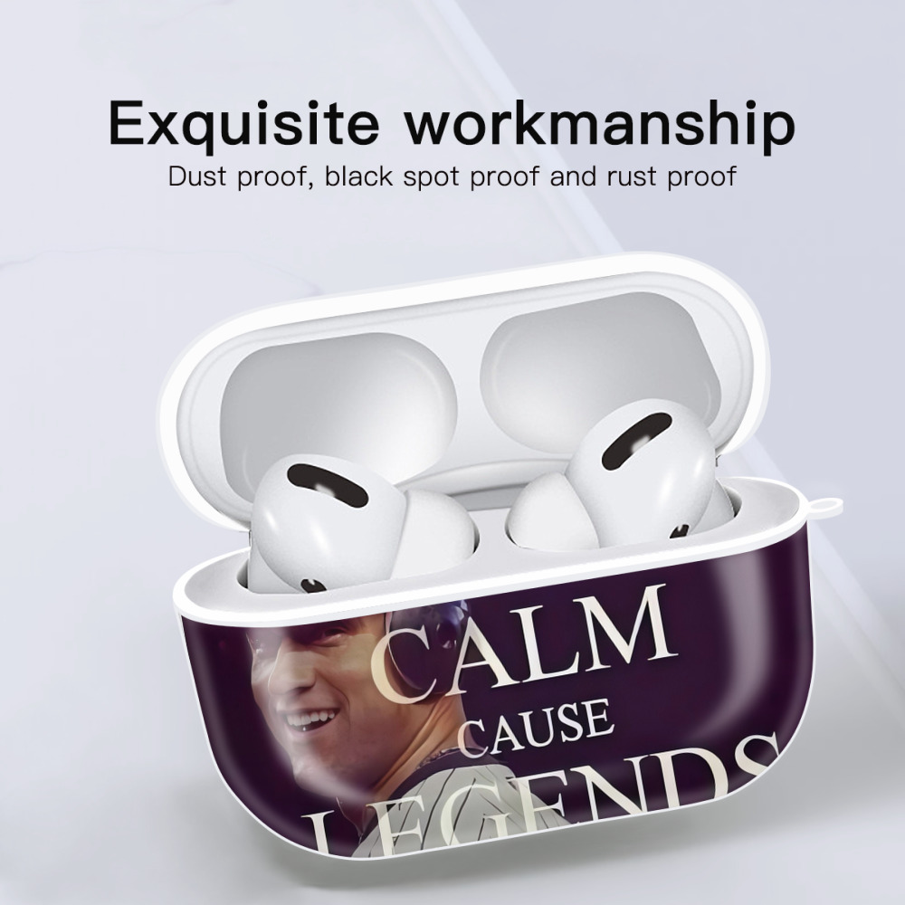 Derek Jeter 70 AirPods Pro Hard Case White With Keychain, Durable Flexible PC, Precise Cutouts, Anti-Fingerprint, Yellowing & Scratch Resistant, Full Protection, Washable