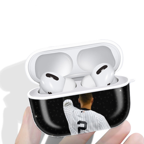 Derek Jeter 73 AirPods Pro Hard Case White With Keychain, Durable Flexible PC, Precise Cutouts, Anti-Fingerprint, Yellowing & Scratch Resistant, Full Protection, Washable