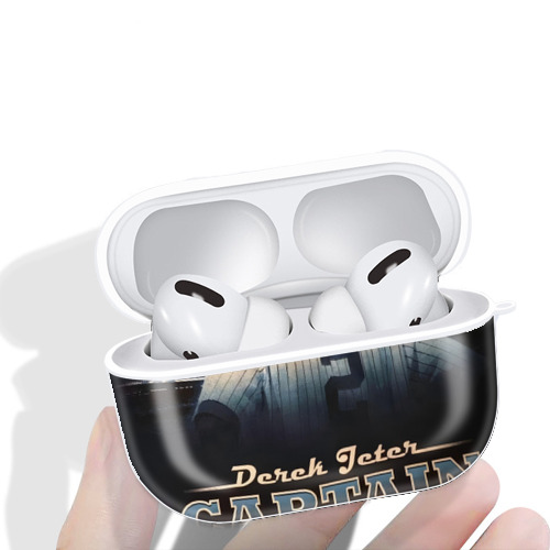 Derek Jeter 74 AirPods Pro Hard Case White With Keychain, Durable Flexible PC, Precise Cutouts, Anti-Fingerprint, Yellowing & Scratch Resistant, Full Protection, Washable