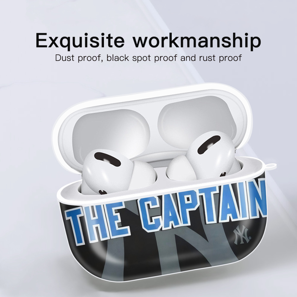 Derek Jeter 103 AirPods Pro Hard Case White With Keychain, Durable Flexible PC, Precise Cutouts, Anti-Fingerprint, Yellowing & Scratch Resistant, Full Protection, Washable