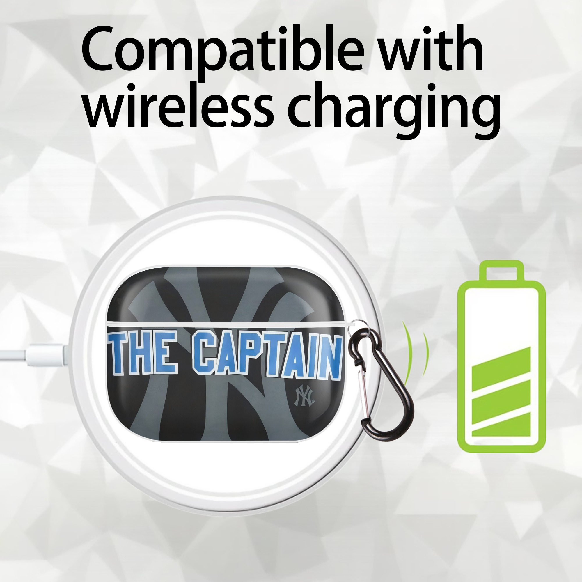 Derek Jeter 103 AirPods Pro Hard Case White With Keychain, Durable Flexible PC, Precise Cutouts, Anti-Fingerprint, Yellowing & Scratch Resistant, Full Protection, Washable