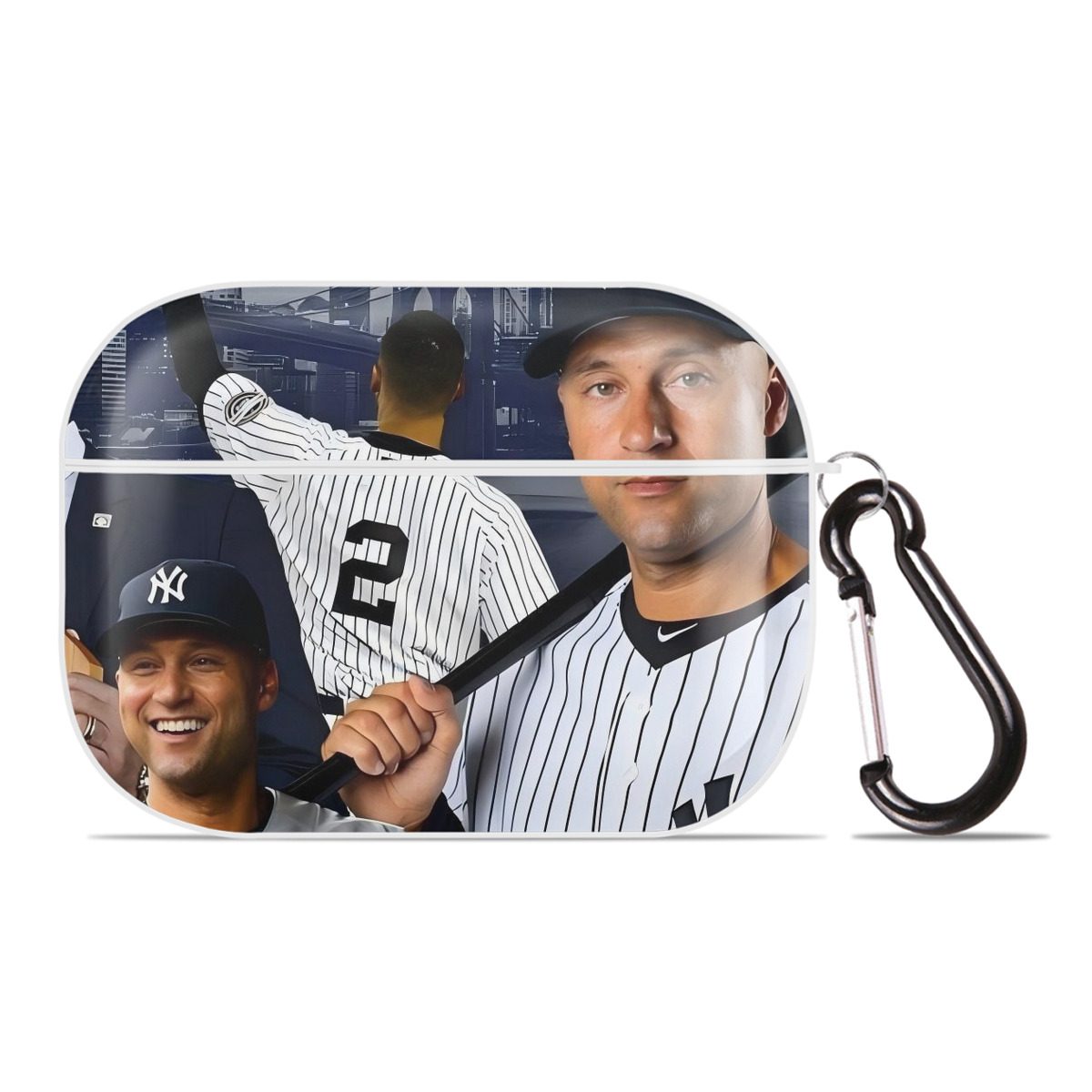 Derek Jeter 49 AirPods Pro Hard Case White With Keychain, Durable Flexible PC, Precise Cutouts, Anti-Fingerprint, Yellowing & Scratch Resistant, Full Protection, Washable