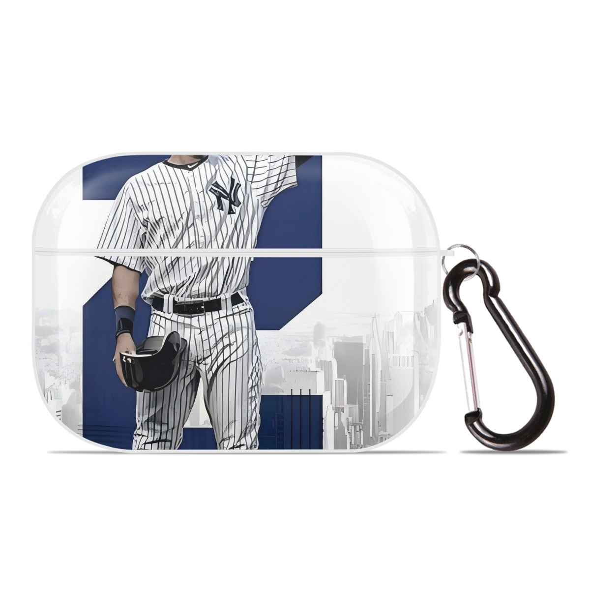 Derek Jeter 68 AirPods Pro Hard Case White With Keychain, Durable Flexible PC, Precise Cutouts, Anti-Fingerprint, Yellowing & Scratch Resistant, Full Protection, Washable