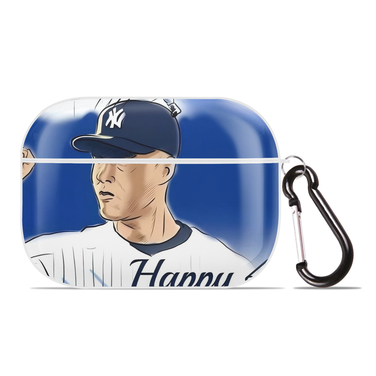 Derek Jeter 69 AirPods Pro Hard Case White With Keychain, Durable Flexible PC, Precise Cutouts, Anti-Fingerprint, Yellowing & Scratch Resistant, Full Protection, Washable