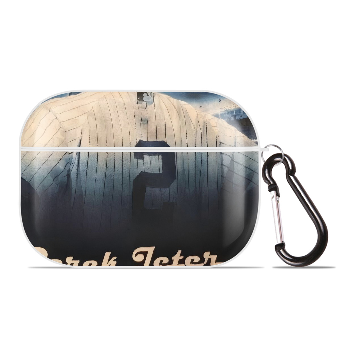 Derek Jeter 74 AirPods Pro Hard Case White With Keychain, Durable Flexible PC, Precise Cutouts, Anti-Fingerprint, Yellowing & Scratch Resistant, Full Protection, Washable