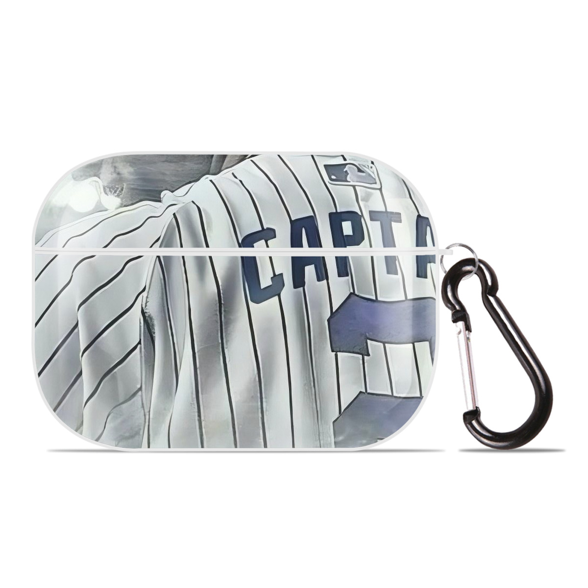 Derek Jeter 105 AirPods Pro Hard Case White With Keychain, Durable Flexible PC, Precise Cutouts, Anti-Fingerprint, Yellowing & Scratch Resistant, Full Protection, Washable