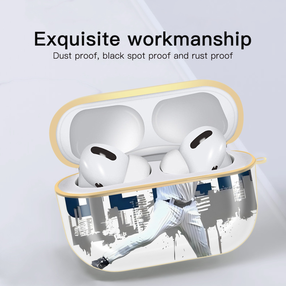 Derek Jeter 57 Luxury Gold AirPods Pro Case With Keychain, Flexible PC Material, Full Protection, Precise Cutouts, Anti-Fingerprint, Washable, Durable Design