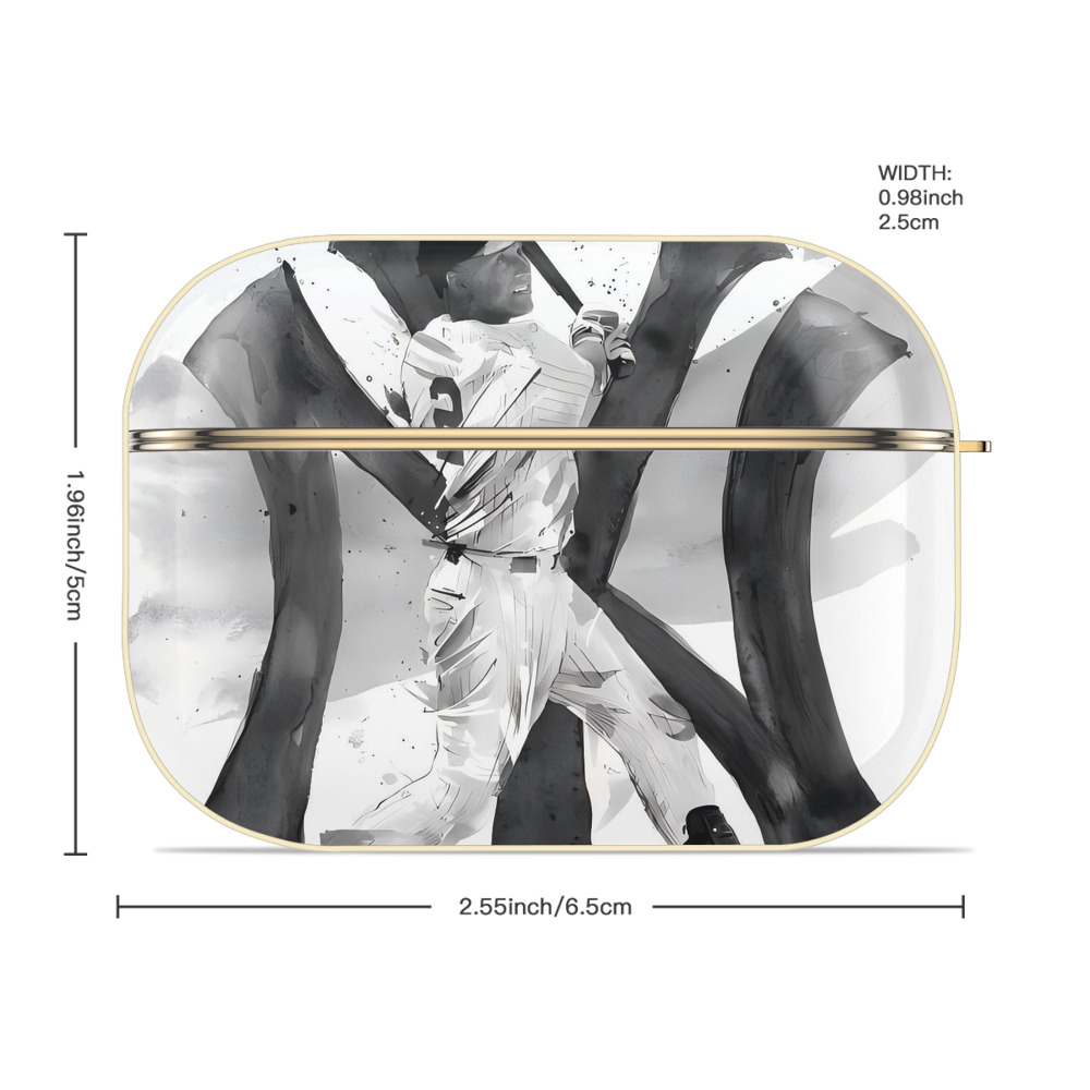 Derek Jeter 71 Luxury Gold AirPods Pro Case With Keychain, Flexible PC Material, Full Protection, Precise Cutouts, Anti-Fingerprint, Washable, Durable Design