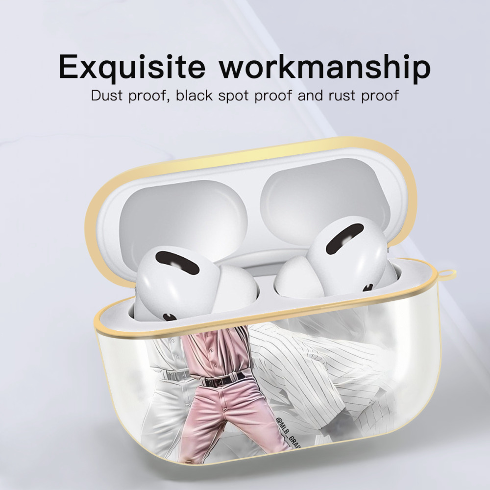 Derek Jeter 72 Luxury Gold AirPods Pro Case With Keychain, Flexible PC Material, Full Protection, Precise Cutouts, Anti-Fingerprint, Washable, Durable Design