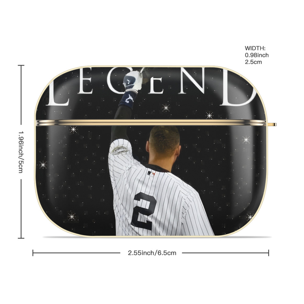 Derek Jeter 73 Luxury Gold AirPods Pro Case With Keychain, Flexible PC Material, Full Protection, Precise Cutouts, Anti-Fingerprint, Washable, Durable Design