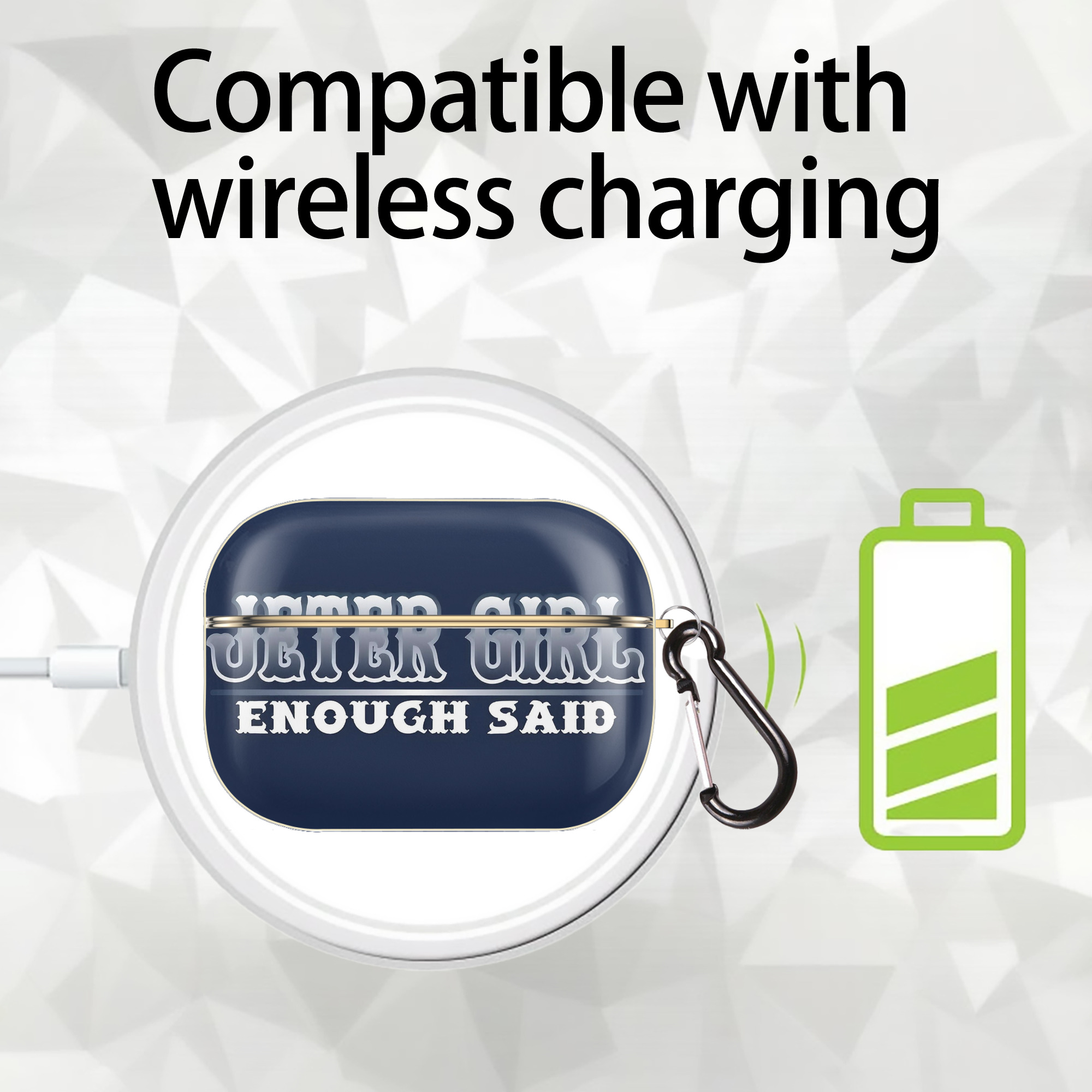 Derek Jeter 101 Luxury Gold AirPods Pro Case With Keychain, Flexible PC Material, Full Protection, Precise Cutouts, Anti-Fingerprint, Washable, Durable Design