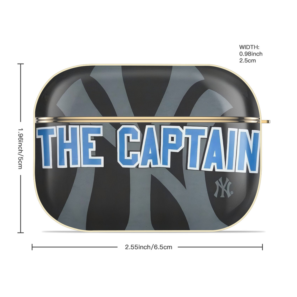 Derek Jeter 103 Luxury Gold AirPods Pro Case With Keychain, Flexible PC Material, Full Protection, Precise Cutouts, Anti-Fingerprint, Washable, Durable Design