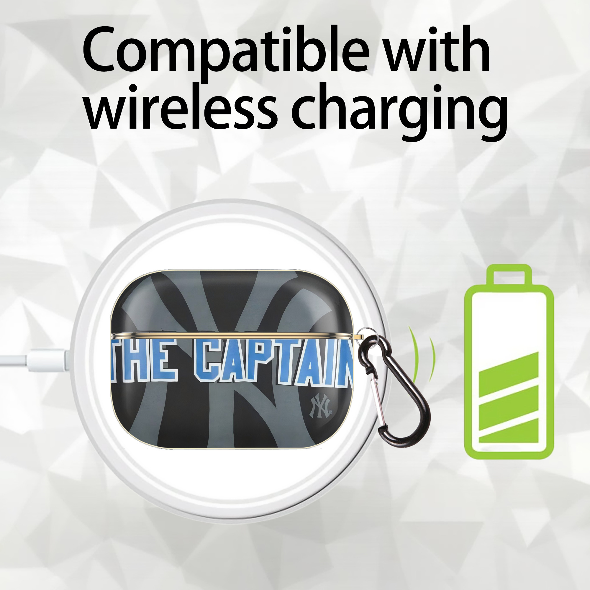 Derek Jeter 103 Luxury Gold AirPods Pro Case With Keychain, Flexible PC Material, Full Protection, Precise Cutouts, Anti-Fingerprint, Washable, Durable Design