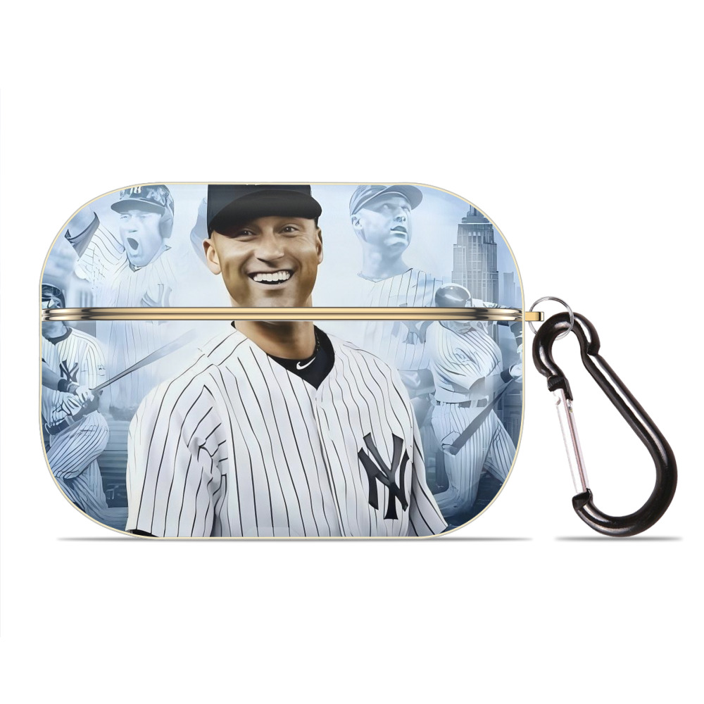 Derek Jeter 21 Luxury Gold AirPods Pro Case With Keychain, Flexible PC Material, Full Protection, Precise Cutouts, Anti-Fingerprint, Washable, Durable Design
