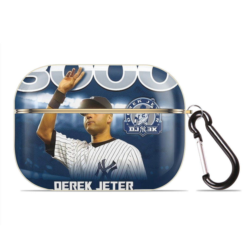 Derek Jeter 24 Luxury Gold AirPods Pro Case With Keychain, Flexible PC Material, Full Protection, Precise Cutouts, Anti-Fingerprint, Washable, Durable Design