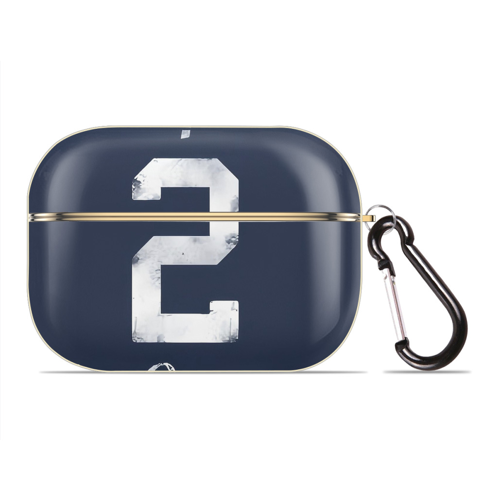 Derek Jeter 25 Luxury Gold AirPods Pro Case With Keychain, Flexible PC Material, Full Protection, Precise Cutouts, Anti-Fingerprint, Washable, Durable Design