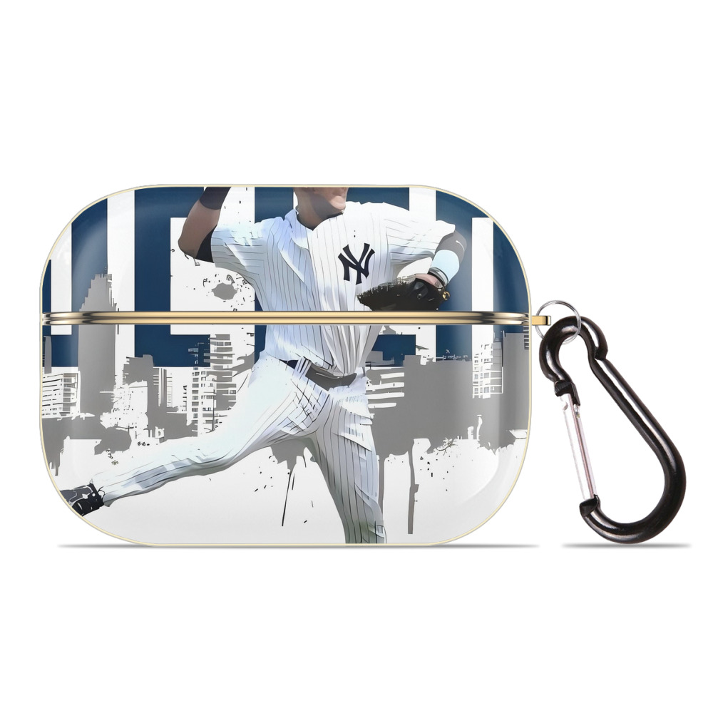 Derek Jeter 57 Luxury Gold AirPods Pro Case With Keychain, Flexible PC Material, Full Protection, Precise Cutouts, Anti-Fingerprint, Washable, Durable Design
