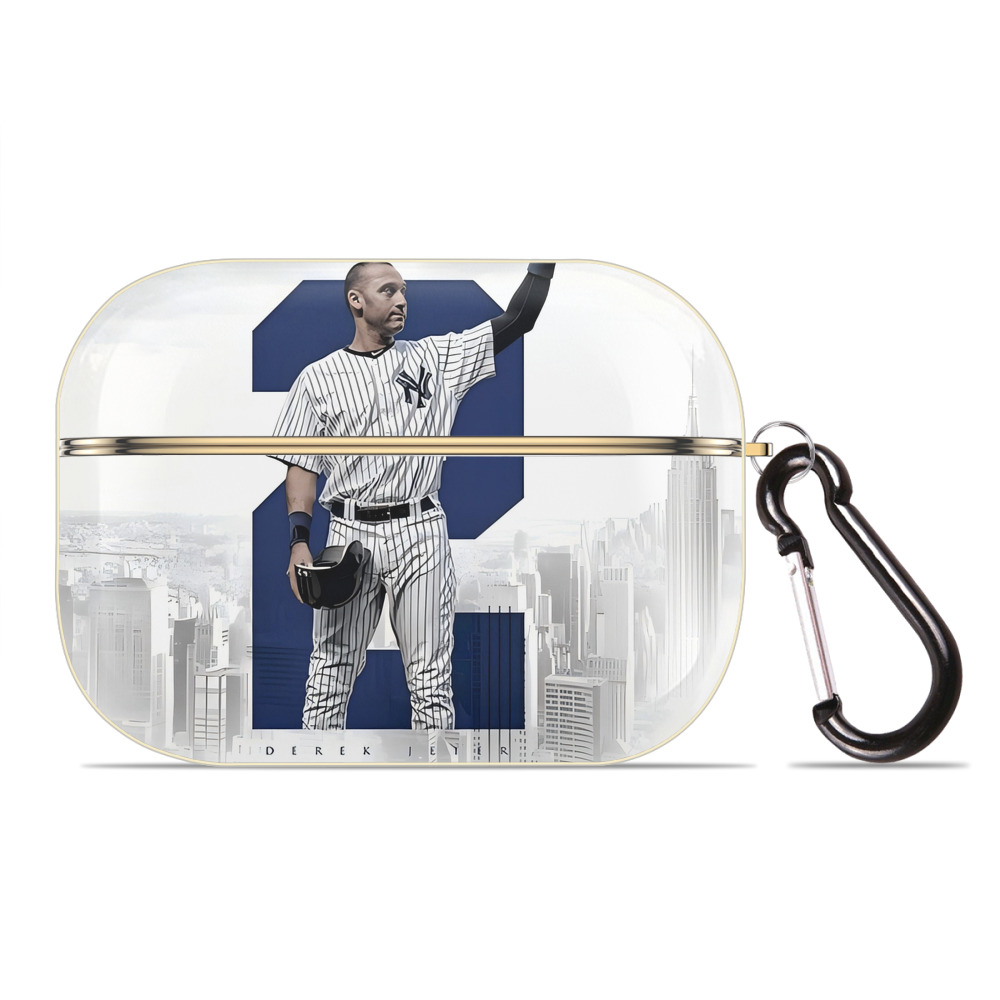 Derek Jeter 68 Luxury Gold AirPods Pro Case With Keychain, Flexible PC Material, Full Protection, Precise Cutouts, Anti-Fingerprint, Washable, Durable Design