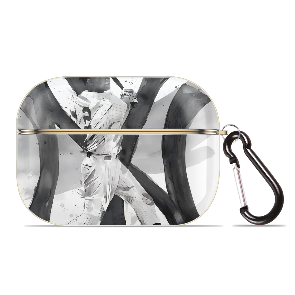 Derek Jeter 71 Luxury Gold AirPods Pro Case With Keychain, Flexible PC Material, Full Protection, Precise Cutouts, Anti-Fingerprint, Washable, Durable Design