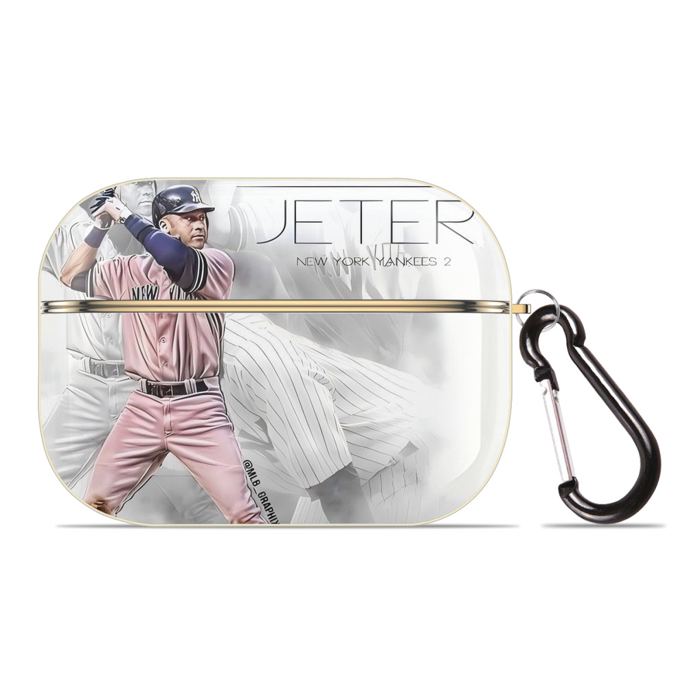 Derek Jeter 72 Luxury Gold AirPods Pro Case With Keychain, Flexible PC Material, Full Protection, Precise Cutouts, Anti-Fingerprint, Washable, Durable Design