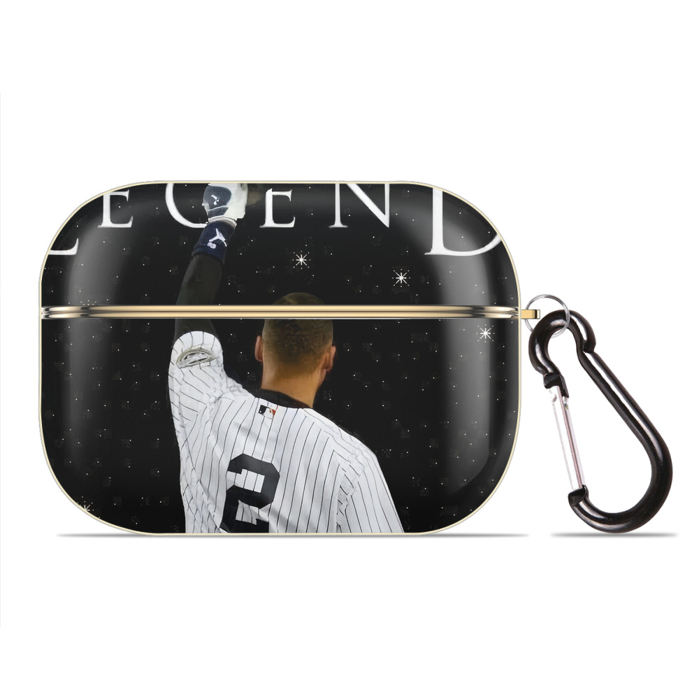 Derek Jeter 73 Luxury Gold AirPods Pro Case With Keychain, Flexible PC Material, Full Protection, Precise Cutouts, Anti-Fingerprint, Washable, Durable Design
