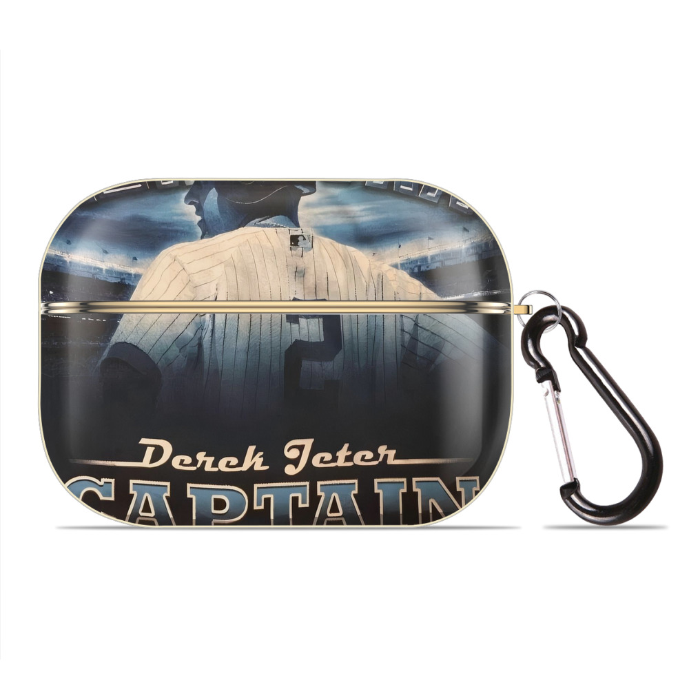 Derek Jeter 74 Luxury Gold AirPods Pro Case With Keychain, Flexible PC Material, Full Protection, Precise Cutouts, Anti-Fingerprint, Washable, Durable Design