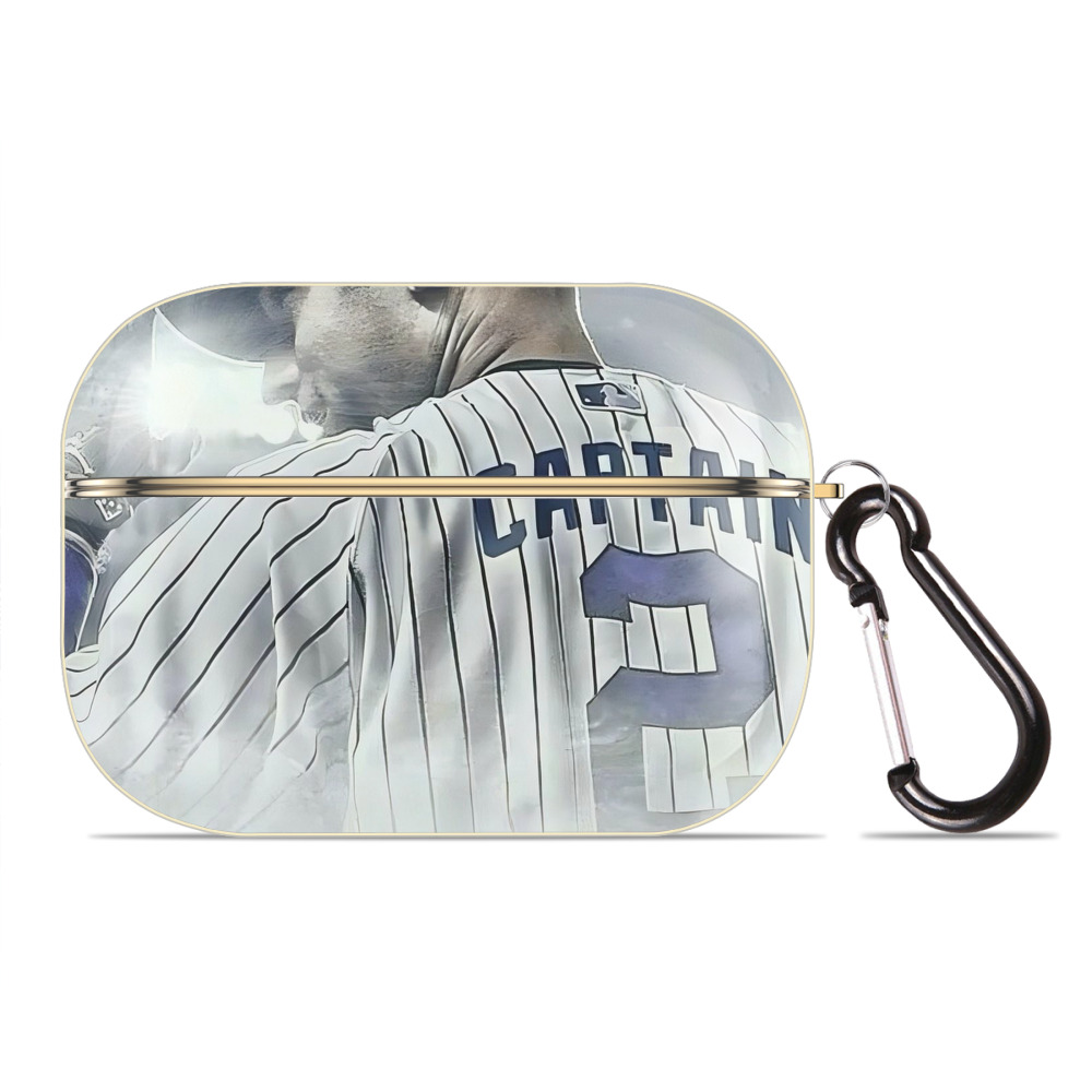 Derek Jeter 105 Luxury Gold AirPods Pro Case With Keychain, Flexible PC Material, Full Protection, Precise Cutouts, Anti-Fingerprint, Washable, Durable Design