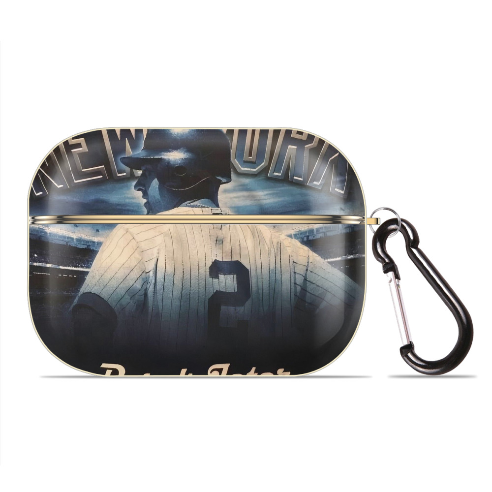 Derek Jeter 114 Luxury Gold AirPods Pro Case With Keychain, Flexible PC Material, Full Protection, Precise Cutouts, Anti-Fingerprint, Washable, Durable Design