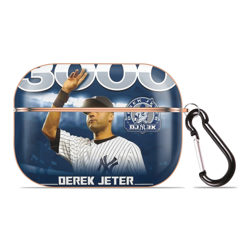 Derek Jeter 24 AirPods Pro Protective Case Rose Gold, Flexible PC Material, Precise Fit, Anti-Slip Cover, Full Protection, Fingerprint Resistant, Washable With Keychain