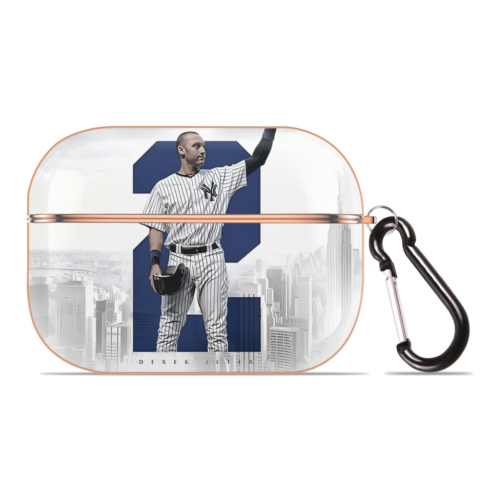 Derek Jeter 68 AirPods Pro Protective Case Rose Gold, Flexible PC Material, Precise Fit, Anti-Slip Cover, Full Protection, Fingerprint Resistant, Washable With Keychain
