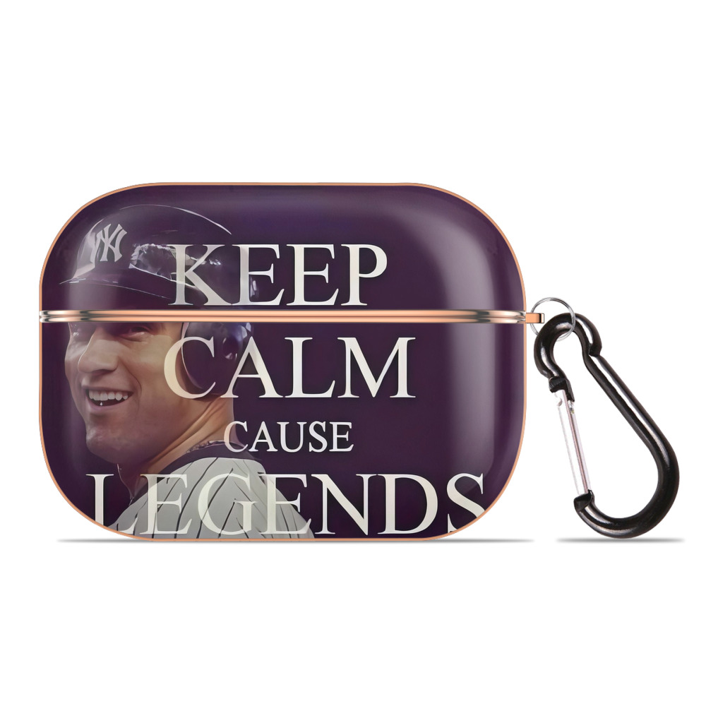 Derek Jeter 70 AirPods Pro Protective Case Rose Gold, Flexible PC Material, Precise Fit, Anti-Slip Cover, Full Protection, Fingerprint Resistant, Washable With Keychain