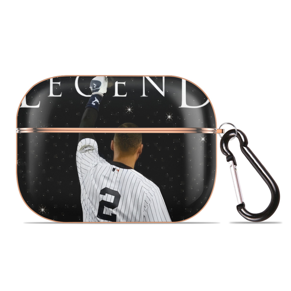 Derek Jeter 73 AirPods Pro Protective Case Rose Gold, Flexible PC Material, Precise Fit, Anti-Slip Cover, Full Protection, Fingerprint Resistant, Washable With Keychain