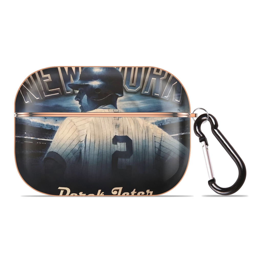 Derek Jeter 114 AirPods Pro Protective Case Rose Gold, Flexible PC Material, Precise Fit, Anti-Slip Cover, Full Protection, Fingerprint Resistant, Washable With Keychain