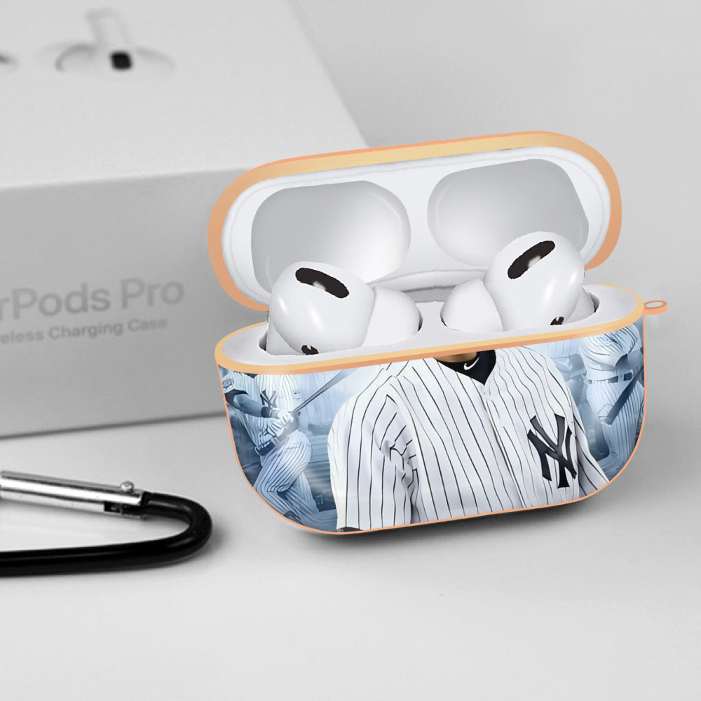 Derek Jeter 21 AirPods Pro Protective Case Rose Gold, Flexible PC Material, Precise Fit, Anti-Slip Cover, Full Protection, Fingerprint Resistant, Washable With Keychain