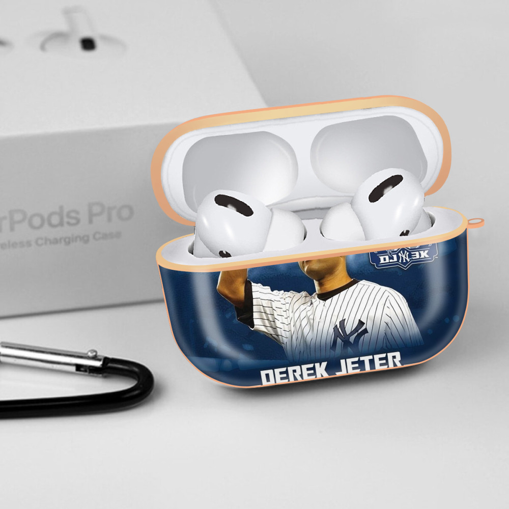 Derek Jeter 24 AirPods Pro Protective Case Rose Gold, Flexible PC Material, Precise Fit, Anti-Slip Cover, Full Protection, Fingerprint Resistant, Washable With Keychain