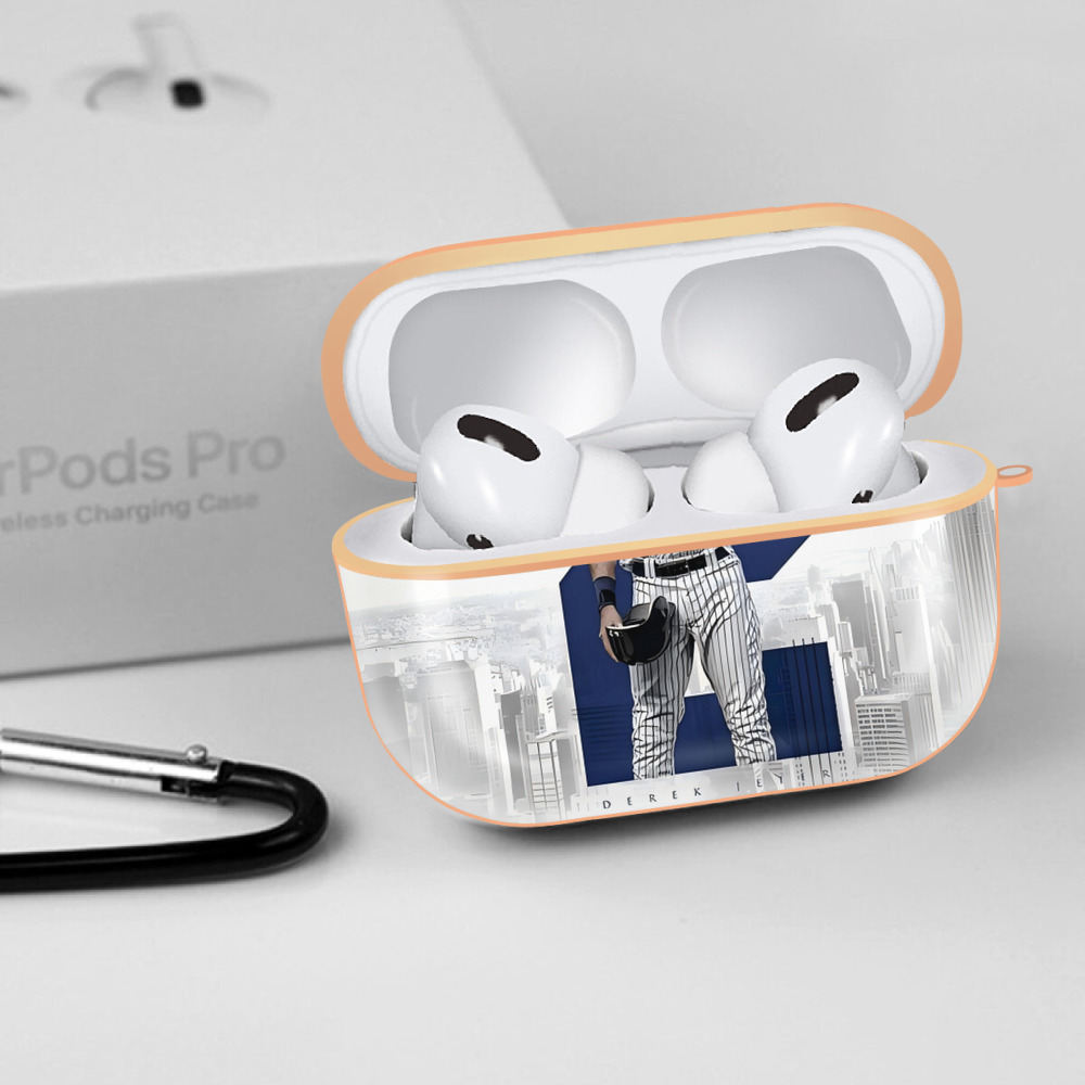 Derek Jeter 68 AirPods Pro Protective Case Rose Gold, Flexible PC Material, Precise Fit, Anti-Slip Cover, Full Protection, Fingerprint Resistant, Washable With Keychain