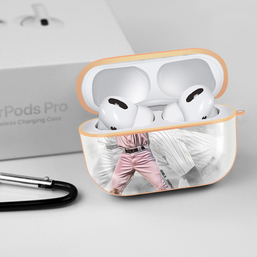 Derek Jeter 72 AirPods Pro Protective Case Rose Gold, Flexible PC Material, Precise Fit, Anti-Slip Cover, Full Protection, Fingerprint Resistant, Washable With Keychain