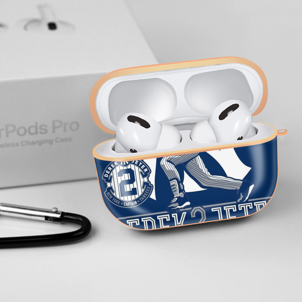 Derek Jeter 104 AirPods Pro Protective Case Rose Gold, Flexible PC Material, Precise Fit, Anti-Slip Cover, Full Protection, Fingerprint Resistant, Washable With Keychain