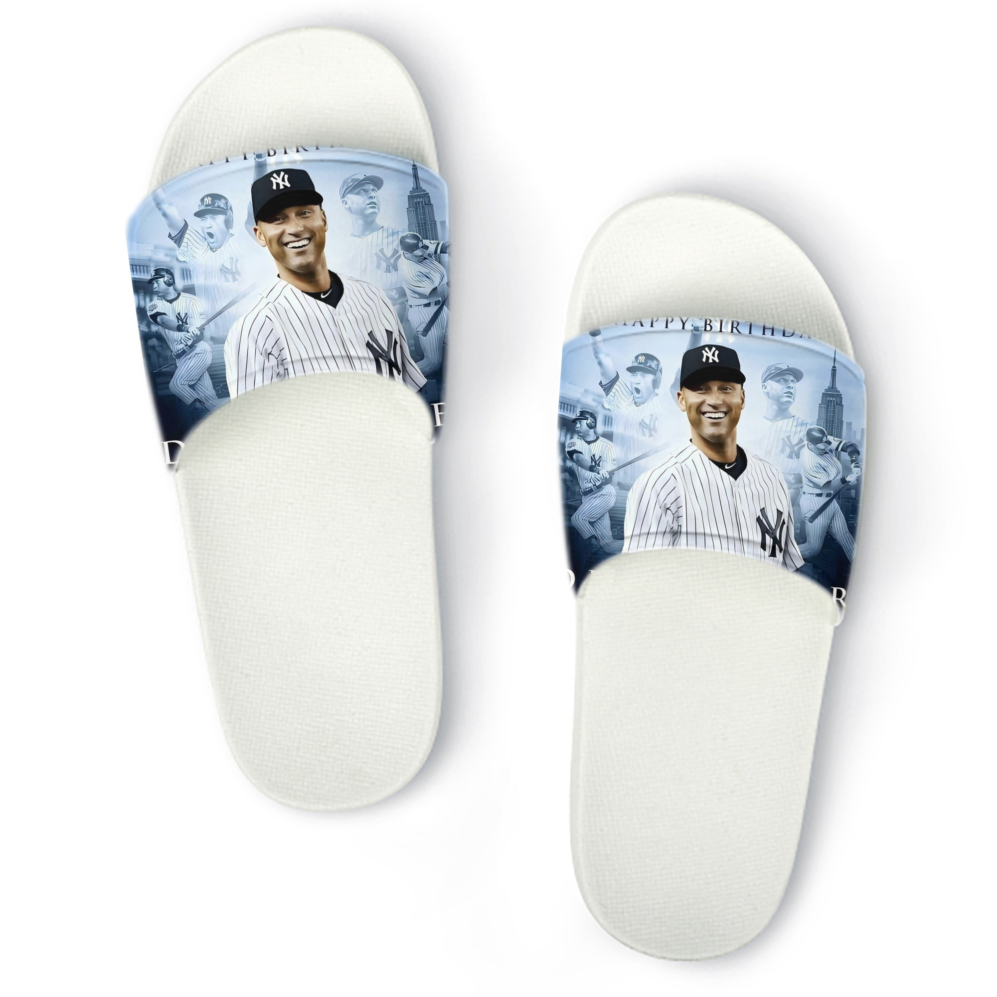 Derek Jeter 21 PVC Home Slippers For Men & Women – Durable, Comfortable, Waterproof, Non-Slip, Stylish Casual Indoor & Outdoor Sandals