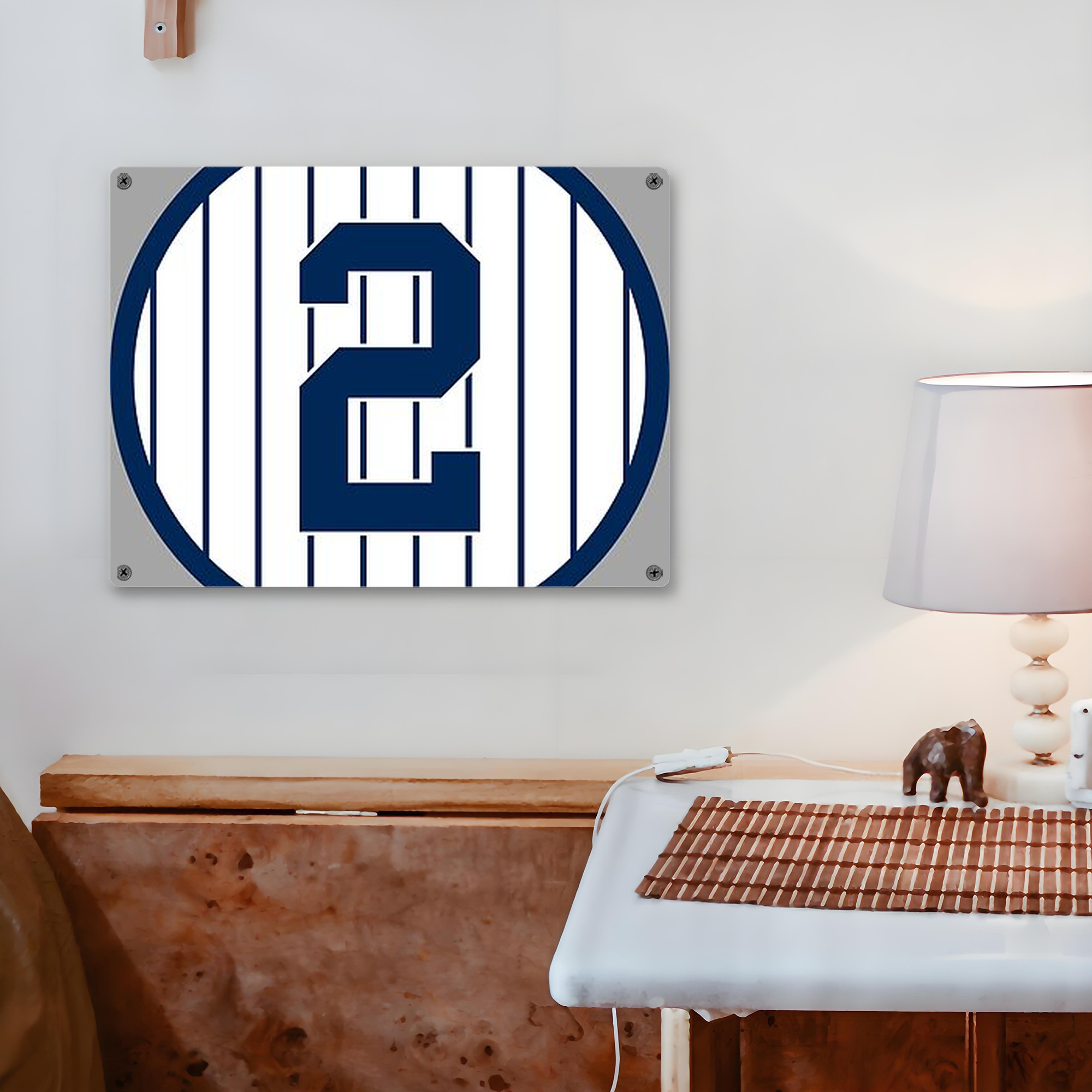 Derek Jeter 19 Vintage Metal Tin Sign 16x12 – Full-Print Iron Wall Decor – Durable, Fade-Resistant – Easy To Hang – Ideal For Home, Bar, Kitchen & Office Decor