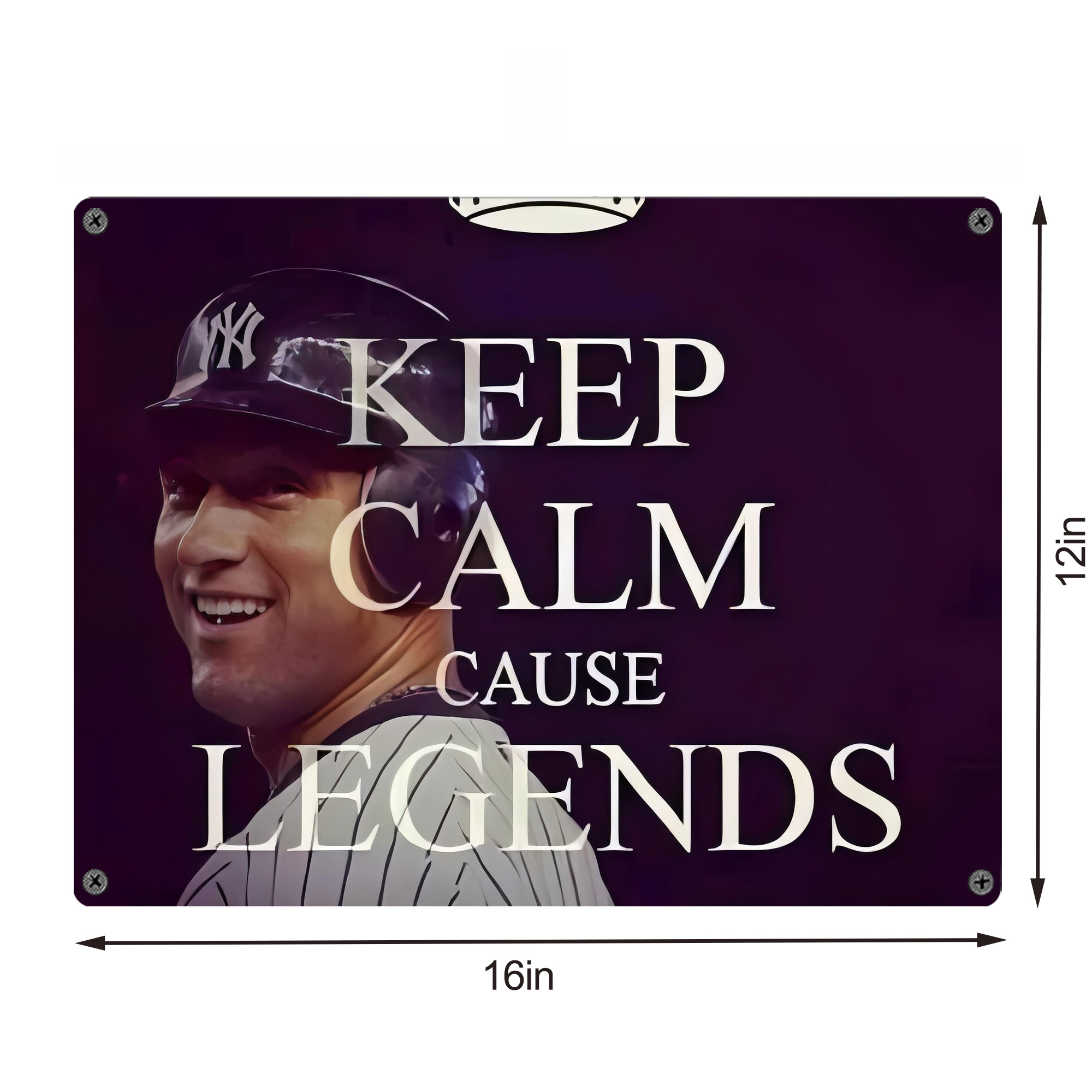 Derek Jeter 70 Vintage Metal Tin Sign 16x12 – Full-Print Iron Wall Decor – Durable, Fade-Resistant – Easy To Hang – Ideal For Home, Bar, Kitchen & Office Decor