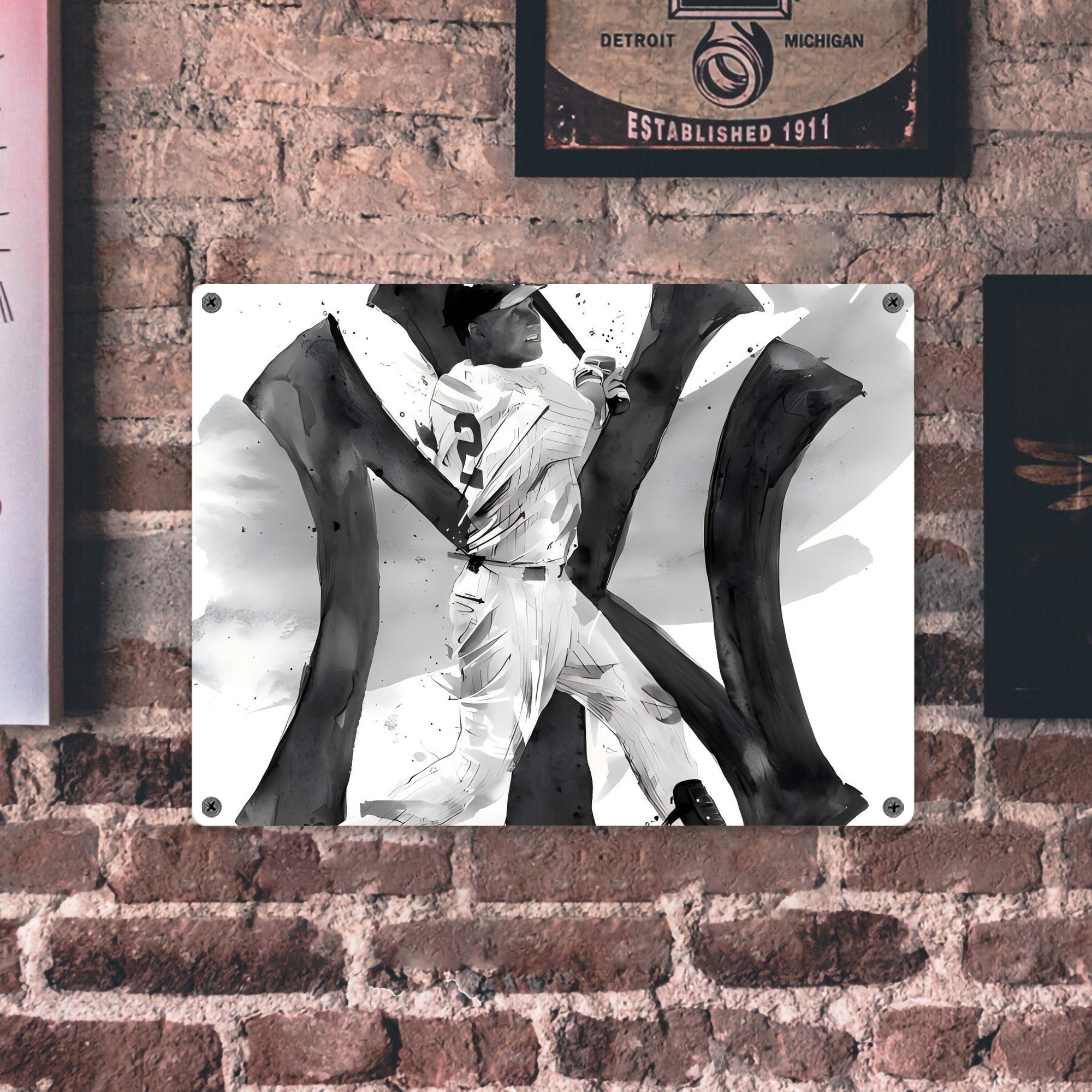 Derek Jeter 71 Vintage Metal Tin Sign 16x12 – Full-Print Iron Wall Decor – Durable, Fade-Resistant – Easy To Hang – Ideal For Home, Bar, Kitchen & Office Decor