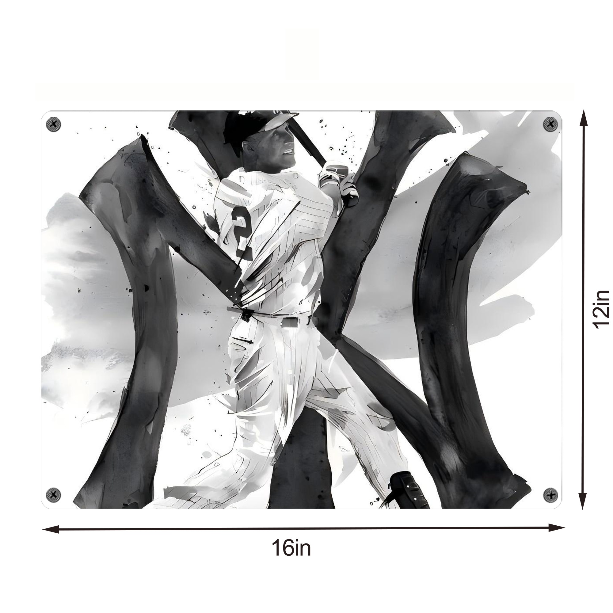 Derek Jeter 71 Vintage Metal Tin Sign 16x12 – Full-Print Iron Wall Decor – Durable, Fade-Resistant – Easy To Hang – Ideal For Home, Bar, Kitchen & Office Decor