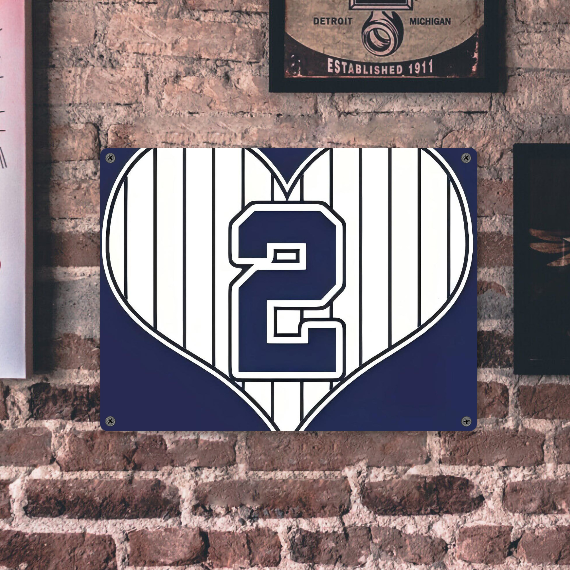 Derek Jeter 75 Vintage Metal Tin Sign 16x12 – Full-Print Iron Wall Decor – Durable, Fade-Resistant – Easy To Hang – Ideal For Home, Bar, Kitchen & Office Decor