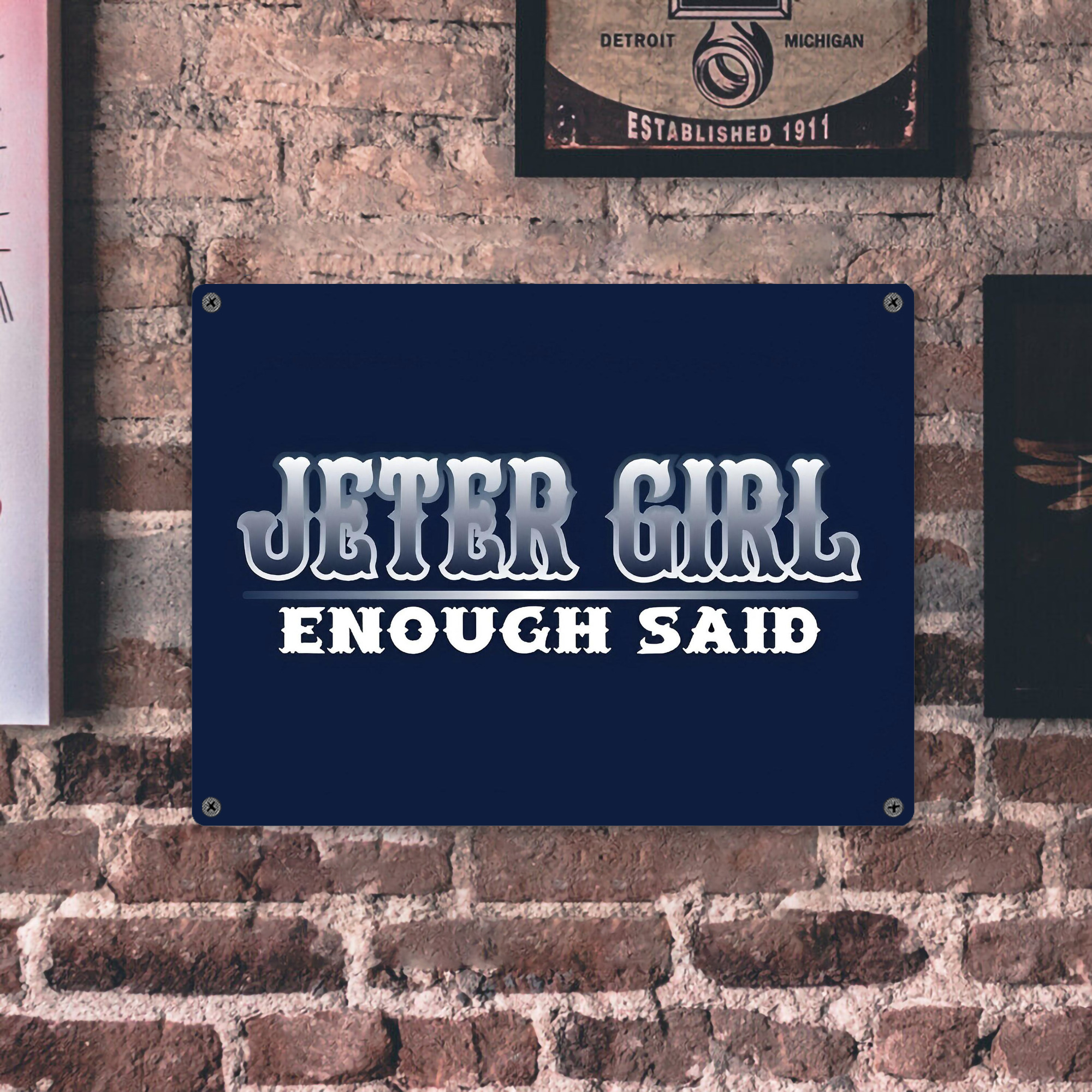 Derek Jeter 101 Vintage Metal Tin Sign 16x12 – Full-Print Iron Wall Decor – Durable, Fade-Resistant – Easy To Hang – Ideal For Home, Bar, Kitchen & Office Decor