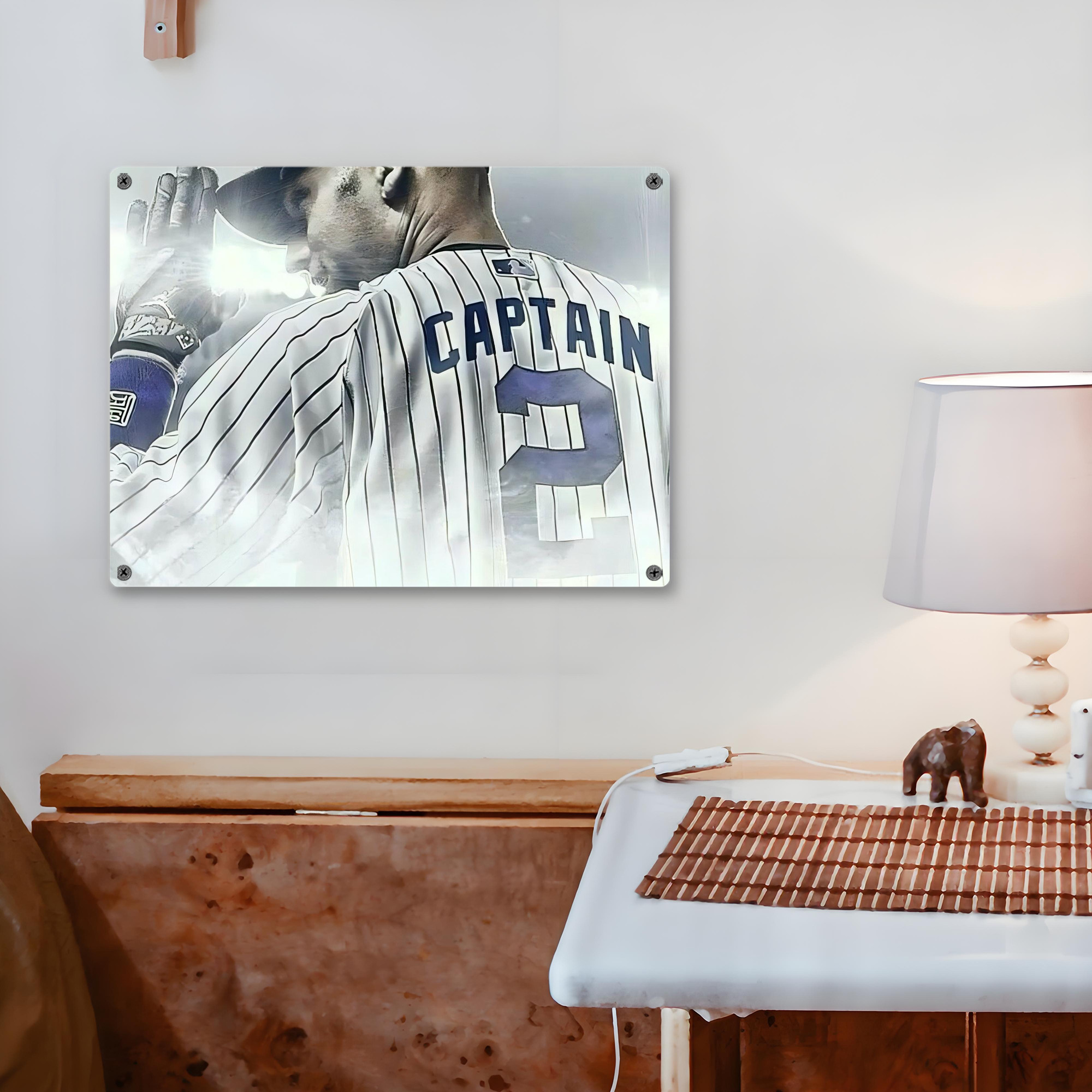 Derek Jeter 105 Vintage Metal Tin Sign 16x12 – Full-Print Iron Wall Decor – Durable, Fade-Resistant – Easy To Hang – Ideal For Home, Bar, Kitchen & Office Decor
