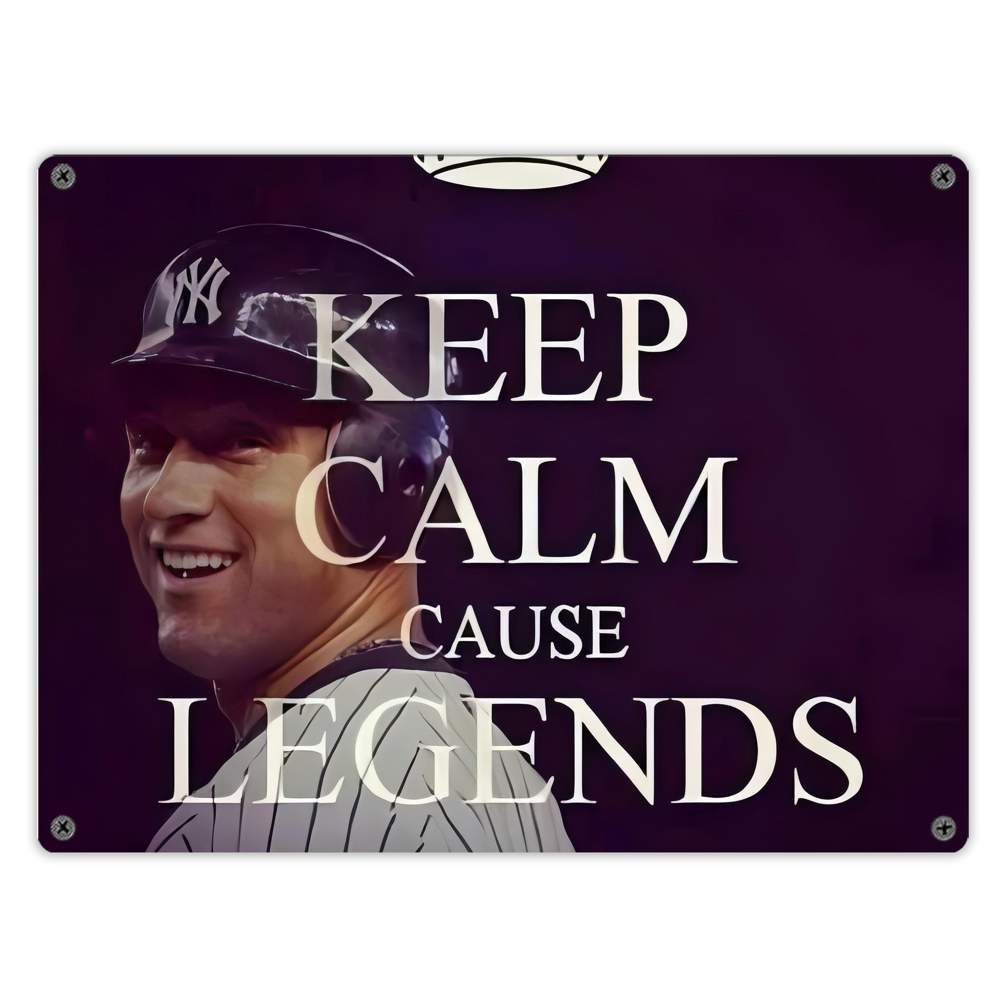 Derek Jeter 70 Vintage Metal Tin Sign 16x12 – Full-Print Iron Wall Decor – Durable, Fade-Resistant – Easy To Hang – Ideal For Home, Bar, Kitchen & Office Decor