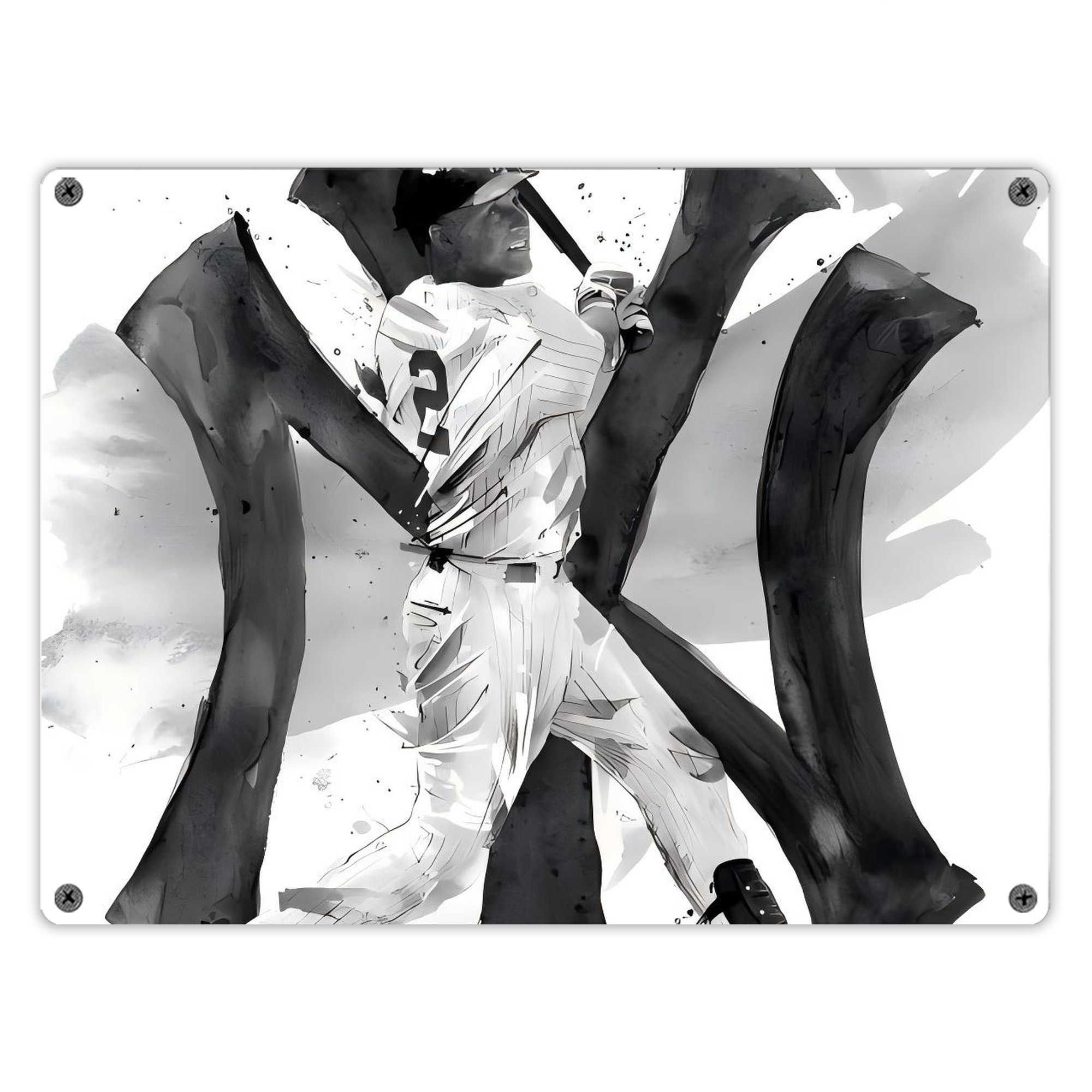 Derek Jeter 71 Vintage Metal Tin Sign 16x12 – Full-Print Iron Wall Decor – Durable, Fade-Resistant – Easy To Hang – Ideal For Home, Bar, Kitchen & Office Decor